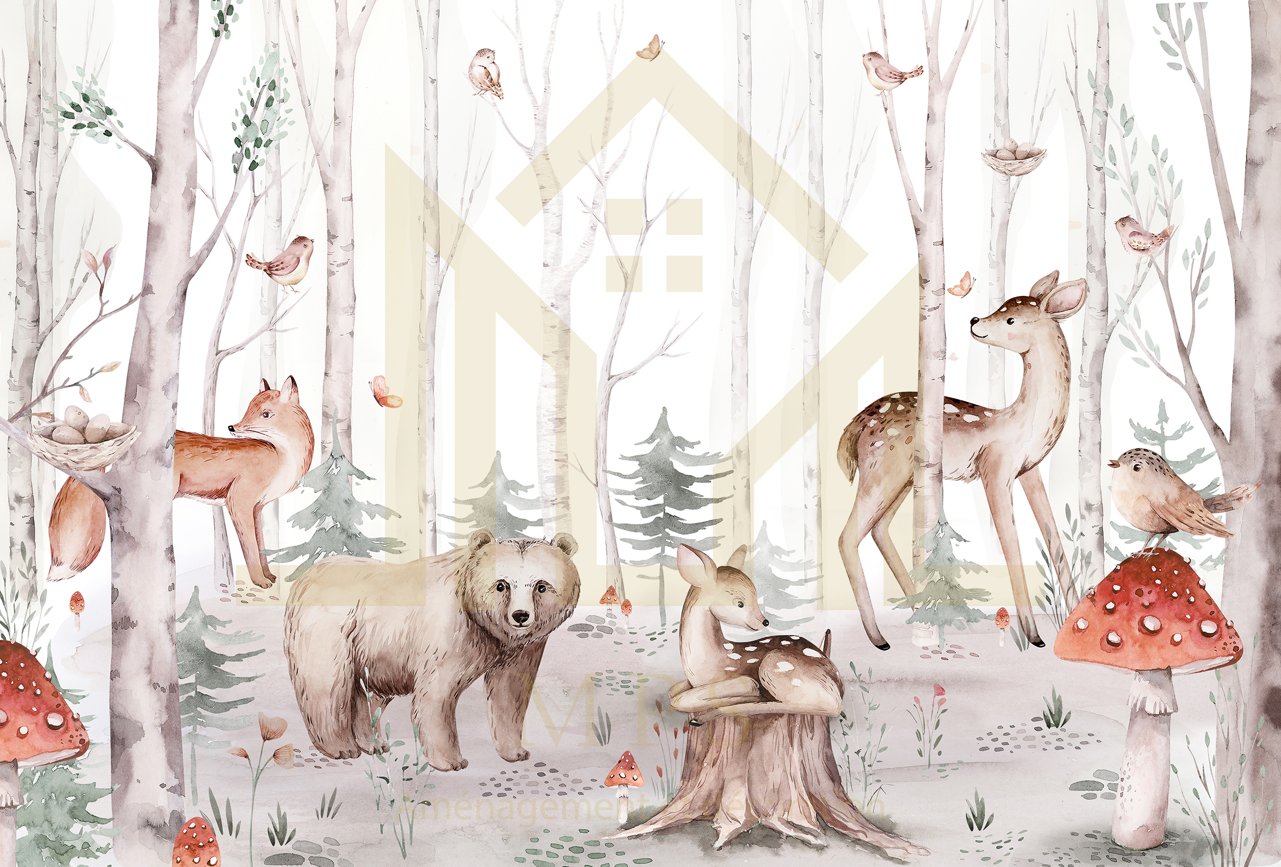 Papier peint personnalisé fille