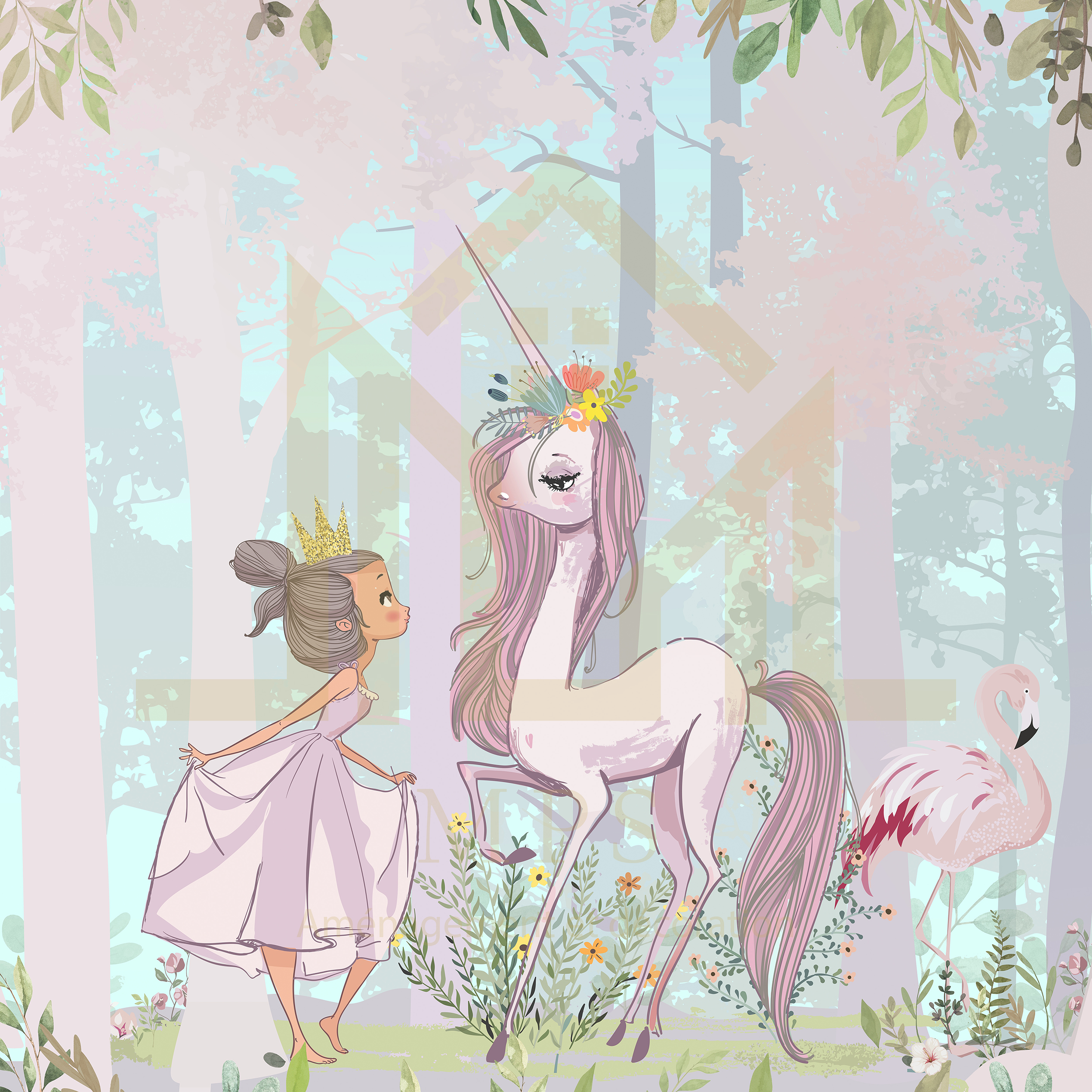 Papier peint personnalisé fille